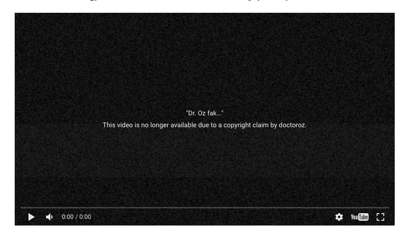 What used to be a video clip of today’s episode of the Dr. Oz Show, sent to Gizmodo for publication, but taken down at the request of the show (Screenshot)